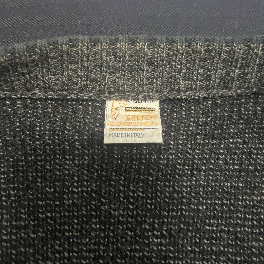 Vintage Cardigan Sweater Men's Medium Wool Italian Sweater Green Sportsman Knit - Picture 2 of 8